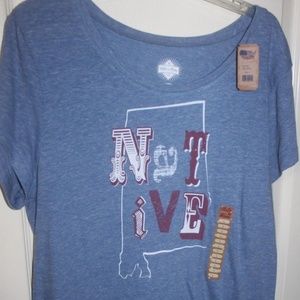 State of Mine Alabama Short sleeve tee Heather blue red Size Large NEW WITH TAGS